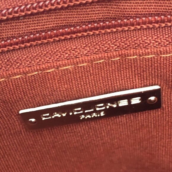 DAVID JONES PARIS pebbled faux leather black silver hardware shoulder/handbag - Picture 9 of 15